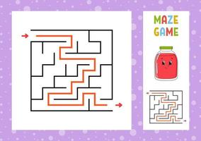 Maze. Game for kids. Funny labyrinth. Education developing worksheet. Activity page. Puzzle for children. Cute cartoon style. Riddle for preschool. Logical conundrum. Color vector illustration.