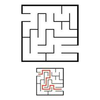 Abstact labyrinth. Educational game for kids. Puzzle for children. Maze conundrum. Find the right path. Vector illustration.