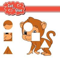 Cut and glue. Education developing worksheet. Activity page. Game for children. Isolated vector illustration in cute cartoon style.