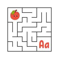 Maze. Game for kids. Funny labyrinth. Education developing worksheet. Activity page. Puzzle for children. Cute cartoon style. Riddle for preschool. Logical conundrum. Color vector illustration.