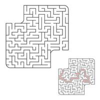 Abstact labyrinth. Educational game for kids. Puzzle for children. Maze conundrum. Find the right path. Vector illustration.