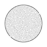 Difficult big round labyrinth. Game for kids and adults. Puzzle for children. Labyrinth conundrum. Flat vector illustration isolated on white background.