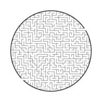 Difficult big round labyrinth. Game for kids and adults. Puzzle for children. Labyrinth conundrum. Flat vector illustration isolated on white background.