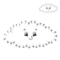 Dot to dot. Draw a line. Handwriting practice. Learning numbers for kids. Education developing worksheet. Activity coloring page. Funny game. Isolated vector illustration. Cartoon style. With answer.