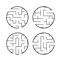 A set of mazes. Game for kids. Puzzle for children. Labyrinth conundrum. Find the right path. Vector illustration.