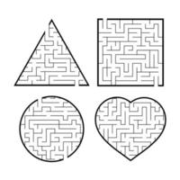 A set of mazes. Game for kids. Puzzle for children. Labyrinth conundrum. Find the right path. Vector illustration.