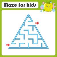 Maze. Game for kids. Funny labyrinth. Education developing worksheet. Activity page. Puzzle for children. Cute cartoon style. Riddle for preschool. Logical conundrum. Color vector illustration.