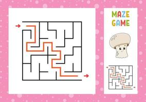 Maze. Game for kids. Funny labyrinth. Education developing worksheet. Activity page. Puzzle for children. Cute cartoon style. Riddle for preschool. Logical conundrum. Color vector illustration.