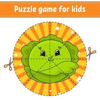 Puzzle game for kids. Education developing worksheet. Learning game for children. Activity page. For toddler. Riddle for preschool. Simple flat isolated vector illustration in cute cartoon style.