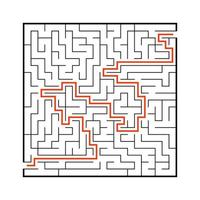 Abstact labyrinth. Educational game for kids. Puzzle for children. Maze conundrum. Find the right path. Vector illustration.