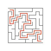 Abstact labyrinth. Educational game for kids. Puzzle for children. Maze conundrum. Find the right path. Vector illustration.