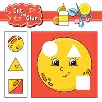 Cut and glue. Education developing worksheet. Activity page. Game for children. Isolated vector illustration in cute cartoon style.