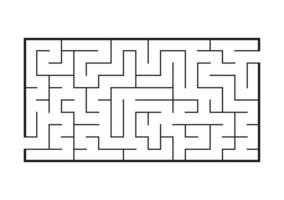 Black rectangular labyrinth. Game for kids. Puzzle for children. Maze conundrum. Flat vector illustration isolated on white background.