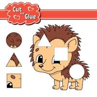 Cut and glue. Education developing worksheet. Activity page. Game for children. Isolated vector illustration in cute cartoon style.