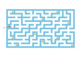 Funny maze. Game for kids. Puzzle for children. Cartoon style. Labyrinth conundrum. Color vector illustration. Find the right path. The development of logical and spatial thinking.
