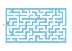 Funny maze. Game for kids. Puzzle for children. Cartoon style. Labyrinth conundrum. Color vector illustration. Find the right path. The development of logical and spatial thinking.