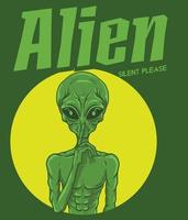 alien keep silent sign vector