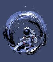 diseño de astronauta para camisa vector