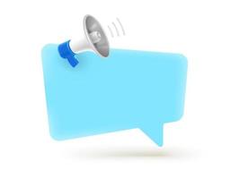 Speech cloud with megaphone. Template for a text vector