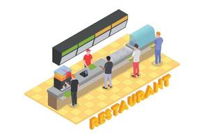 composición de mostrador de restaurante de comida rápida vector