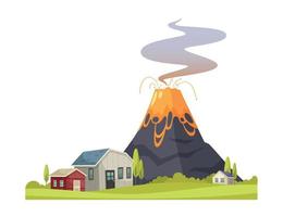 Volcanic Eruption Disaster Composition vector