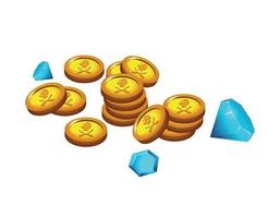 Coins And Gems Composition vector