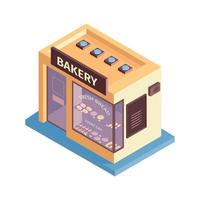 Isometric Bakery Building Composition vector