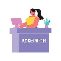 Manicure Salon Receptionist Composition vector