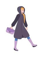 Lady In Coat Composition vector