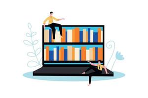 Virtual Book Shelves Composition vector