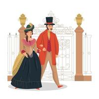 Medieval Aristocratic Couple Composition vector