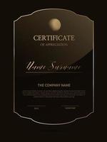 Certificate frame background with glass material vector