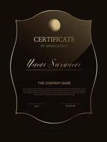 Certificate frame background with glass material vector