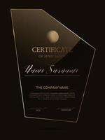 Certificate frame background with glass material vector