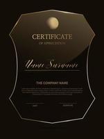 Certificate frame background with glass material vector