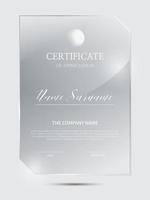 Certificate frame background with glass material vector