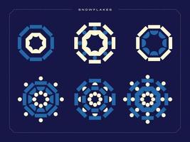 Collection of Abstract Snowflakes vector