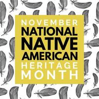 November National Native American Heritage Month. Vector Illustration