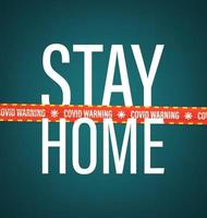 Stay home concept. 3d vector illustraction with text