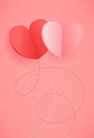Happy Valentines Day greeting banner with hearts vector