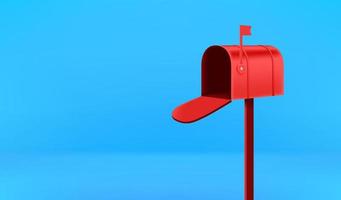 Opened red mail box on blue background vector