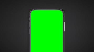 Modern smartphone with blank green screen. Vector mockup for video keying