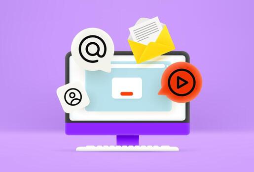 Modern computer with Internet connection vector