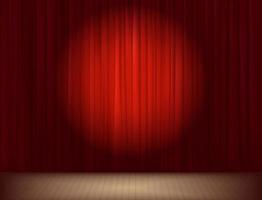 Closed curtains in theatre. Vector illustration