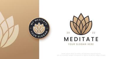 diseño de logotipo de flor de loto de spa de belleza vector