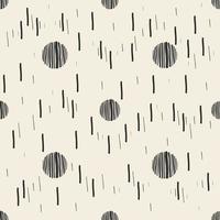 SEAMLESS SIMPLE PATTERN BACKGROUND WITH MONOCHROME HAND DRAW POLKA DOT AND LINE vector