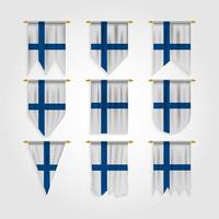 bandera de finlandia en diferentes formas, bandera de finlandia en varias formas vector