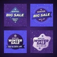 Winter Sale Social Media Posts Template vector