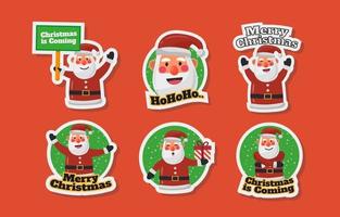 Santa Sticker Set vector