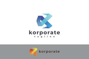 Letter k creative 3d blue colour modern business logo vector